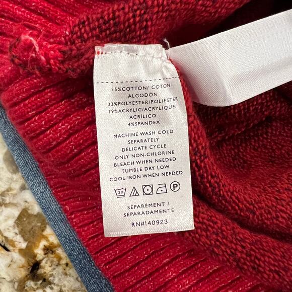 ** NWT LOFT Ruby Rust Red Fair Isle Everyday Sweater - SIZE XL - Picture 7 of 8